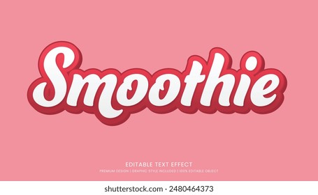 smoothie editable 3d text effect template bold typography and abstract style drinks logo and brand