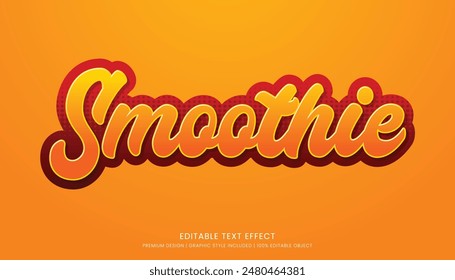 smoothie editable 3d text effect template bold typography and abstract style drinks logo and brand