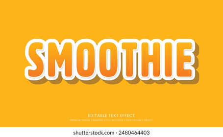 smoothie editable 3d text effect template bold typography and abstract style drinks logo and brand