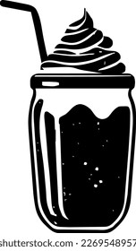 Smoothie, food, isolated, vintage drawing, vector illustration, black color