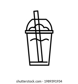 Smoothie glass icon on white background, vector illustration.