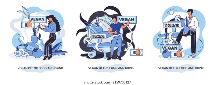 Smoothie as healthy diet cocktail for slimming tiny person concept metaphor. Vegan detox food and drink as organic and vitamin full beverage from straw. Raw ingredient blend nutrition energy and diet