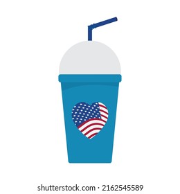 smoothie with hearted usa flag
