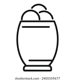 Smoothie ice cream icon outline vector. Gelato bowl. Waffle cookie food