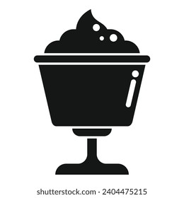 Smoothie ice cream icon simple vector. Gelato bowl. Waffle cookie food