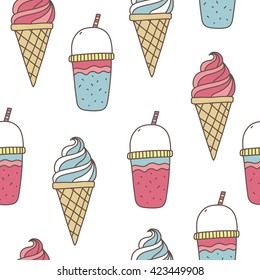 smoothie and ice cream vector print