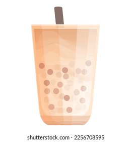 Smoothie icon cartoon vector. Milk drink. Cup tea