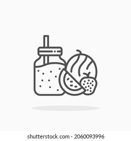 Smoothie icon. Editable Stroke and pixel perfect. Outline style. Vector illustration. Enjoy this icon for your project.