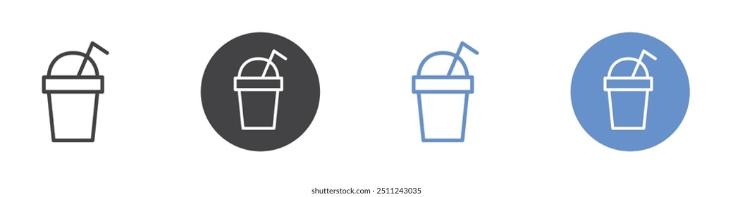 Smoothie icon Flat set in black and white color