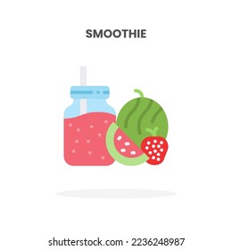 Smoothie icon flat. Vector illustration on white background. Can used for web, app, digital product, presentation, UI and many more.