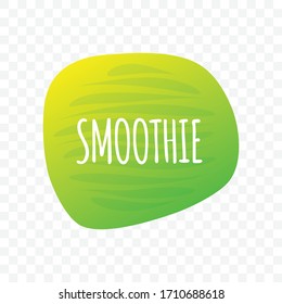 Smoothie icon. Green white vector sign isolated on transparent background. Illustration symbol for food, drink, product sticker, package, label, helathy eating, design element