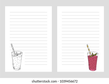 Smoothie icon in hand drawn style. For print, package, menu. Vector illustration