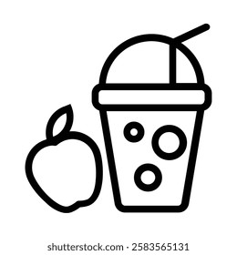 Smoothie icon illustration in line style. Perfect for website mobile app presentation. Suitable for any user interface and user experience