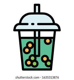 Smoothie icon. Outline smoothie vector icon for web design isolated on white background