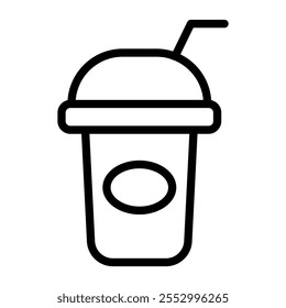 Smoothie icon in thin line style vector illustration graphic design