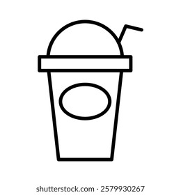 Smoothie icon in thin line style