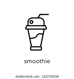 smoothie icon. Trendy modern flat linear vector smoothie icon on white background from thin line Drinks collection, outline vector illustration