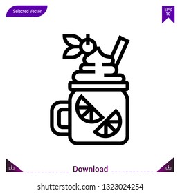 smoothie  icon vector . Best modern, simple, isolated, application , logo, flat icon for website design or mobile applications, UI / UX design vector format