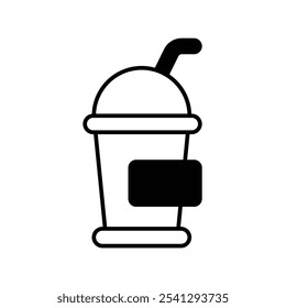 Icono de smoothie con fondo blanco Vector Ilustración de stock