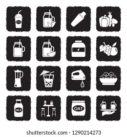 Smoothie Icons. Grunge Black Flat Design. Vector Illustration. 