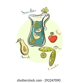 Smoothie Illustration with fruits