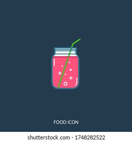 Smoothie jar icon isolated on background. Symbol, logo. Vector illustration