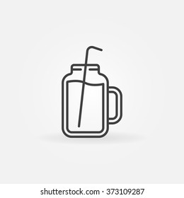 Smoothie Jar Icon - Vector Smoothie Sign Or Logo Element In Thin Line Style