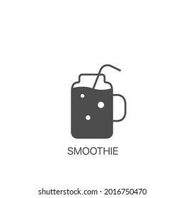 Smoothie in the jar vector icon. Doodle hand drawn illustration. Symbol of detox diet and healthy lifestyle