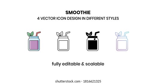 Smoothie jar Vector illustration icons in different style