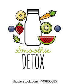 Smoothie and Juice concept represented by tropical detox icon. Isolated and flat illustration. 