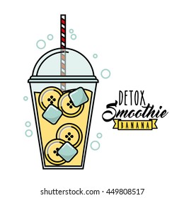 Smoothie and Juice concept represented by banana detox icon. Isolated and flat illustration. 