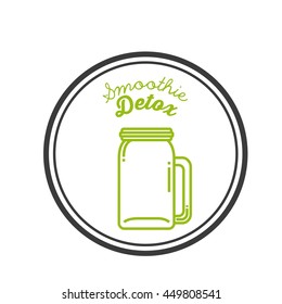 Smoothie and Juice concept represented by green detox icon. Isolated and flat illustration. 