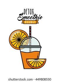Smoothie and Juice concept represented by orange detox icon. Isolated and flat illustration. 