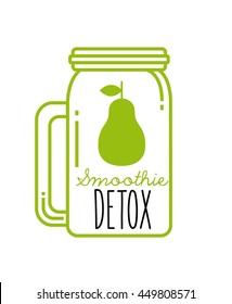 Smoothie and Juice concept represented by pear detox icon. Isolated and flat illustration. 