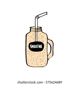 Smoothie keeps healthy diet. Organic fresh juice shake as cocktail drink