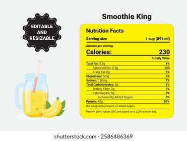 Smoothie King Nutrition Facts, Smoothie King calories, Smoothie King protein content, Smoothie King fat breakdown