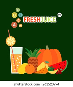 smoothie menu. Fruit and vegetables