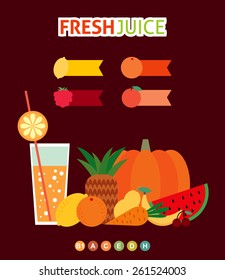 smoothie menu. Fruit and vegetables