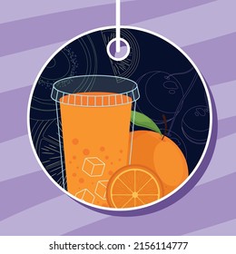 smoothie orange fruit tag design