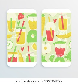 Smoothie phone background design, vector colorful concept, detox ad