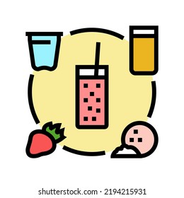 smoothie recipe fruit juice food color icon vector. smoothie recipe fruit juice food sign. isolated symbol illustration