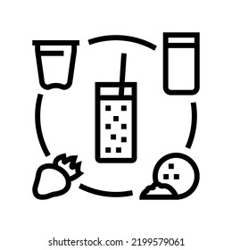smoothie recipe fruit juice food line icon vector. smoothie recipe fruit juice food sign. isolated contour symbol black illustration