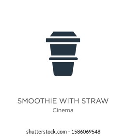 Smoothie with straw icon vector. Trendy flat smoothie with straw icon from cinema collection isolated on white background. Vector illustration can be used for web and mobile graphic design, logo, 