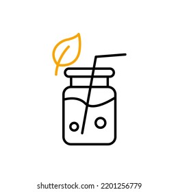 Smoothie and straw line icon. Simple element illustration.  Smoothie and straw concept outline symbol design.