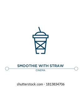 smoothie with straw outline vector icon. simple element illustration. smoothie with straw outline icon from editable cinema concept. can be used for web and mobile
