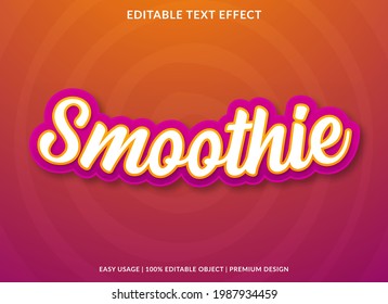 smoothie text effect template with abstract style use for business logo and brand