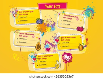 Smoothie Themed Text Objects with Fruits and Colors
