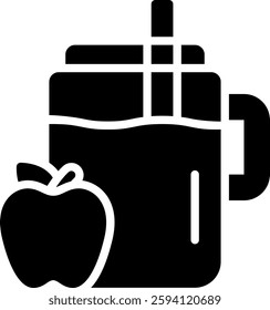 Smoothie Vector for Healthy Drink Lovers. Blended fruit shake illustration, fresh juice concept, nutritious beverage option. Glyph icon