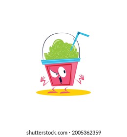 Smoothie Vector Illustration With Angry Face