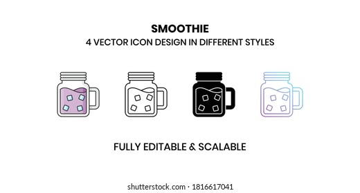 Smoothie Vector illustration icons in different style